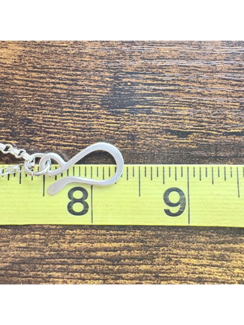 Leaf Circle Link Chain Bracelet Sterling Silver 925 Size 8.25" Length - Picture 8 of 10